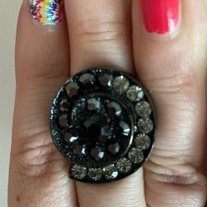 Multi rhinestone adjustable ring